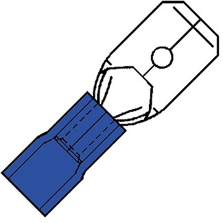 Klemko gedeeltelijk geisoleerde vlaksteker - SP 2507 H - 27 A - 1.04-2.66 mm² - easy entry - blauw