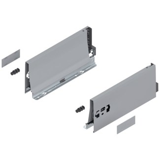 Blum ladezijkant set R+L voor TANDEMBOX Antaro  Hoogte K, incl. afdekkappen  NL: 270 mm  Kleur: Grijs Metallic