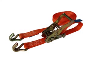 KONVOX spanband met ratel en haken - 5 m x 25 mm - oranje - 2-delig