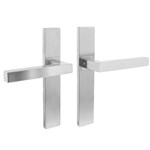 Intersteel deurkruk met schild - Vierkant - blind - rechthoekig schild - RVS geborsteld