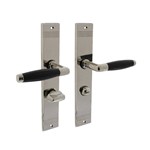 Intersteel deurkruk met schild - Ton Basic - toilet-/badkamersluiting 63/8 mm - nikkel
