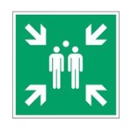 Brady info.sticker E007 vierk20 groen/wit verzamelplaats