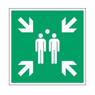 Brady info.sticker E007 vierk20 groen/wit verzamelplaats