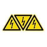 Brady waarschuwstickers W012 drieh10 elektr.span. =3x