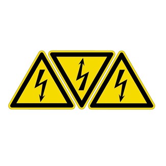 Brady waarschuwstickers W012 drieh10 elektr.span. =3x