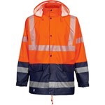 Opsial regenjas - Darius - High Visibility - oranje/marine blauw - maat XL