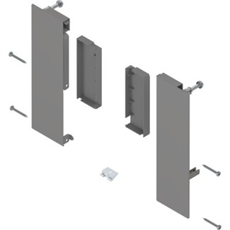 Blum Fronthouder R+L MERIVOBOX Binnenlade E met reling inclusief afdekkappen en toebehoren Kleur: indium grijs