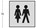 Intersteel pictogram dames en heren - zelfklevend - 76x76 mm - RVS geborsteld