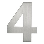 Artitec huisnummer - nr. 4 - blinde bevestiging - RVS - mat geborsteld - 120 mm