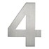 Artitec huisnummer - nr. 4 - blinde bevestiging - RVS - mat geborsteld - 120 mm