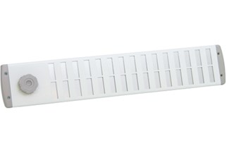 schuifrooster alu.wit 500 x 90 mm  met draaiknop