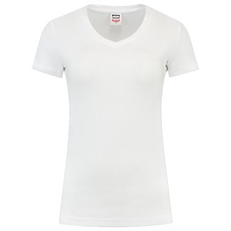 Tricorp dames T-shirt V-hals 190 grams - Casual - 101008 - wit - maat XS