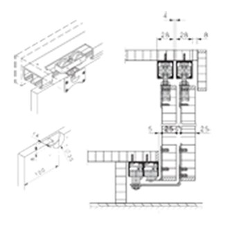 Hawa-Dorado 40/MF voor 2 deuren 11633 z/rail