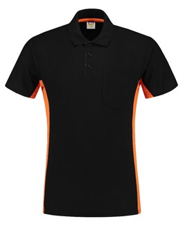 Tricorp Workwear 202002 Bi-Color unisex poloshirt Zwart Oranje M