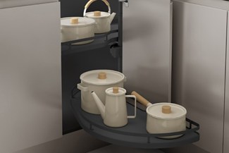 Menage confort dolphin II flat zwenkplateau-set links 450mm antraciet