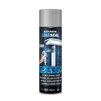 Rust-Oleum rubber spray spuitbus - Leakseal - aluminium - zijdeglans - 0,5l - spuitbus
