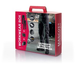 Mascot workerbox - 2 broeken+riem+kniebeschermers - Ultimate Stretch 17179 - zwart - maat 82C48