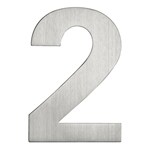 Artitec huisnummer - nr. 2 - blinde bevestiging - RVS - mat geborsteld - 120 mm