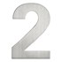 Artitec huisnummer - nr. 2 - blinde bevestiging - RVS - mat geborsteld - 120 mm