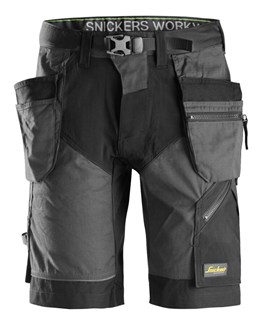 Snickers Workwear korte werkbroek - 6904 - zwart/grijs - maat 44