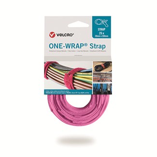 Velcro kabelbinder - One-wrap strap - klittenband - 2 x 20 mm - roze - 25 st - 55804509