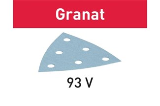 Festool 3-hoek schuurpapier 93mm (100x) - Granat - korrel 60 - 497391