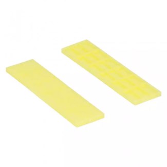 Kunststof raster glasblokje (100x) - 26x4mm - geel