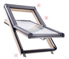 Roto renovatie dakramen - Designo 4-pans - hout / wit gelakt