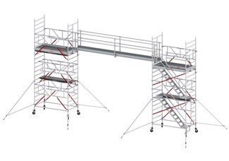 Altrex loopbrug dubbel  - 1 leuning - stage - 5 m