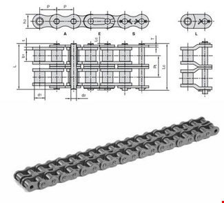 Donghua - Rollenketting - SBSR - Duplex - 1.1/4" - BS - 20B-2