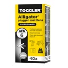 Toggler alligatorplug (40x) met flens - AF6 - geel 
