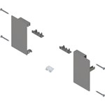 Blum Fronthouder R+L MERIVOBOX Binnenlade M met voorstuk inclusief afdekkappen en toebehoren Kleur: indium grijs