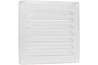 Nedco schoepenrooster alu. 155 x 155 mm RAL9010 wit