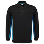 Tricorp polosweater Bi-Color - Workwear - 302001 - zwart/turquoise - maat 3XL